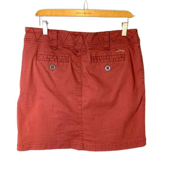 Aventura Russet Red Organic Cotton Canvas Short Skirt Size 10 - Picture 7 of 13
